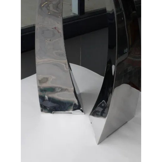 Curtis Norton Sculptural Table Lamp in Stainless Steel. For Sale - Image 4 of 8