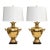 Striking Pair Hollywood Regency Marbro Polished Brass 'Hydria' Lamps For Sale