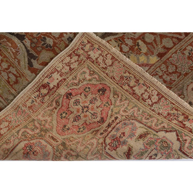 Persian Fine Antique Persian Tabriz Hand Knotted Wool Rug For Sale - Image 3 of 10