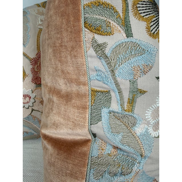 Cowtan & Tout "Tapestry Flowers" in Coral 22" Pillows-a Pair For Sale - Image 4 of 4