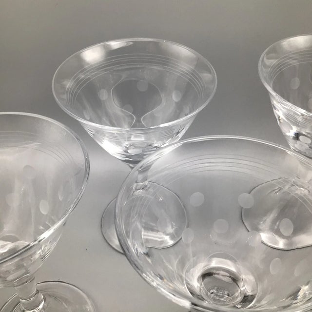 Mid-Century Modern Thomas O’Brien Blown Glass Martini Glasses - Set of 5 For Sale - Image 3 of 13