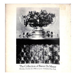 The Collection of Baron De Meyer - October 20, 1980 Sotheby's New York