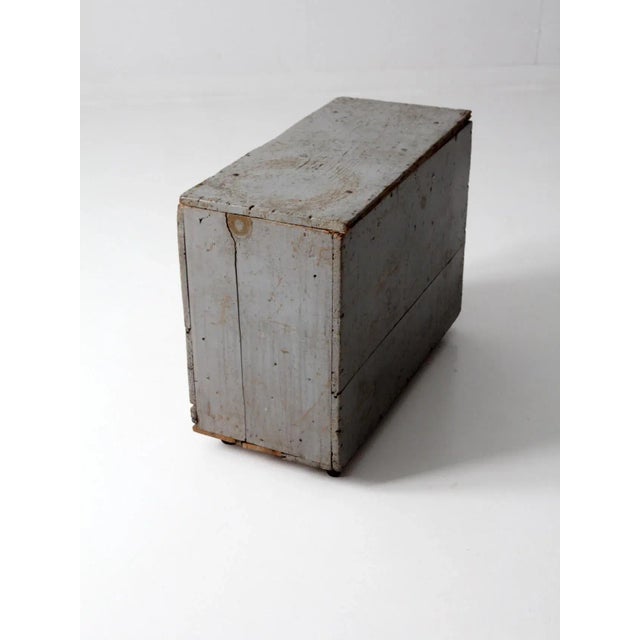 Mid 20th Century Vintage Industrial Wood Rolling Trunk For Sale - Image 5 of 13