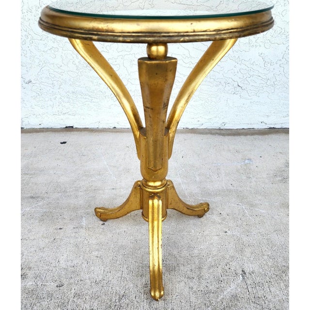 Mid Century Giltwood Side Center Table For Sale In Miami - Image 6 of 10