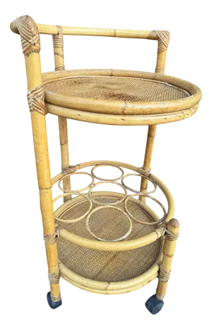 Rattan Serving Trolley, 1960s