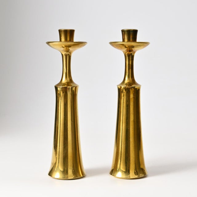 Brass Candleholders by Jens Harald Quistgaard for Dansk Designs, 1960s, Set of 2 For Sale - Image 10 of 10