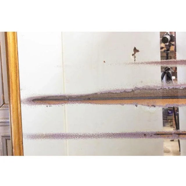 Gold French 19th Century Massive Louis XVI Gilt Mirror For Sale - Image 8 of 11