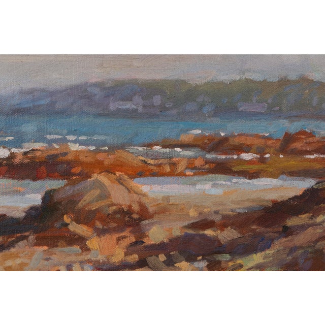 Colin Page “Low Tide Rocks” Shoreline Scene Oil Painting on Canvas For Sale - Image 4 of 7