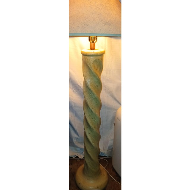 Sculpture Materials 1980s Postmodern Michael Taylor Style Twisted Plaster Floor Lamp For Sale - Image 7 of 7