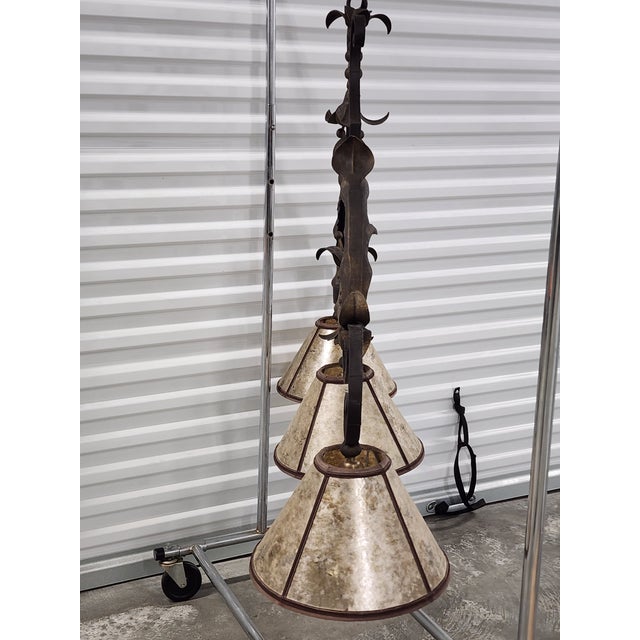2010s Ironware International, Inc Victoria 3 Light Pendant Chandelier For Sale - Image 5 of 17
