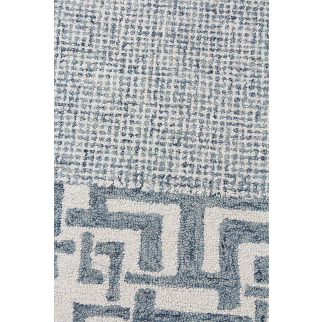 Contemporary Exquisite Rugs Melbourne Handtufted Wool & Cotton Aqua - 12'x15' For Sale - Image 3 of 7