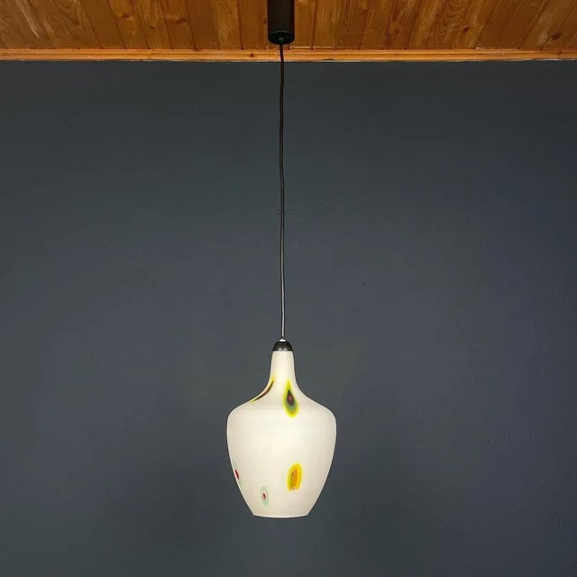 Mid-Century Multicolor Opaline Murano Glass Pendant Lamp from Stilnovo, Italy, 1950s For Sale - Image 13 of 13