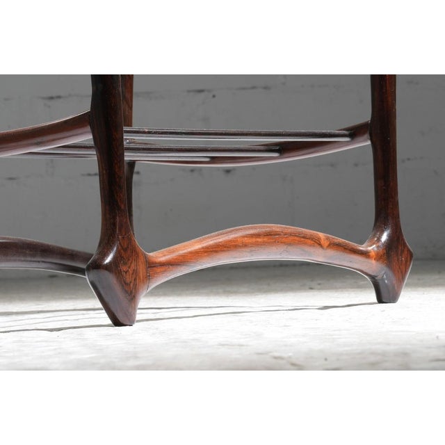 Side Table in Wood and Glass by Giuseppi Scapinelli, 1950s For Sale - Image 12 of 13