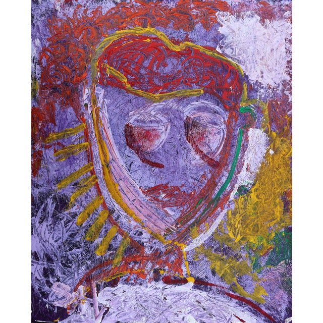 Textile Sax Berlin Guardian Sista. Acrylic Neo Expressionist Painting 2020 For Sale - Image 7 of 7