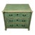 Unique Swedish chest of drawers with beautiful columns in green and beautiful patina. The main decorative element is two...