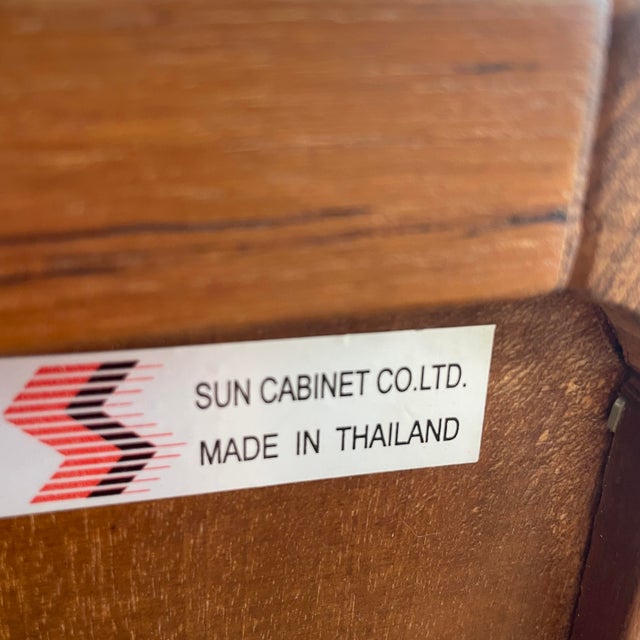 Brown 1960’s Teak Dresser in Style of Nils Jonson for Sun Cabinets For Sale - Image 8 of 8
