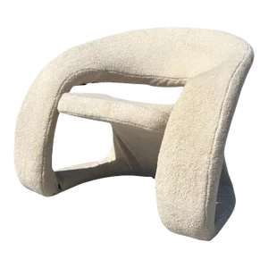 1990s Vintage Postmodern Louis Durot Jaymar Tongue Chair Boucle