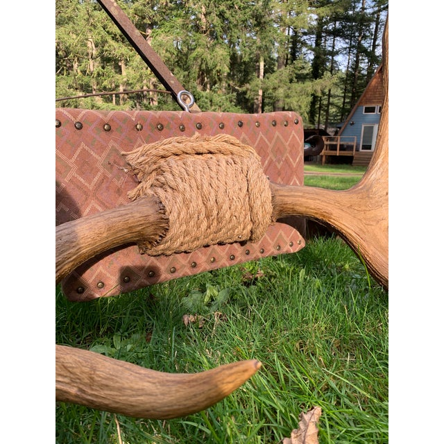 Rustic Large Vintage Rustic Moose Antlers Wall Mount For Sale - Image 3 of 4