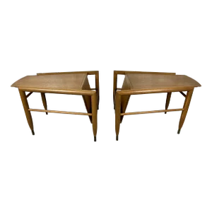John Keal for Brown Saltman Wedge End Tables - a Pair