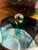 Glass 1970s Trio of Green and Blue Glass Paperweights For Sale - Image 7 of 12