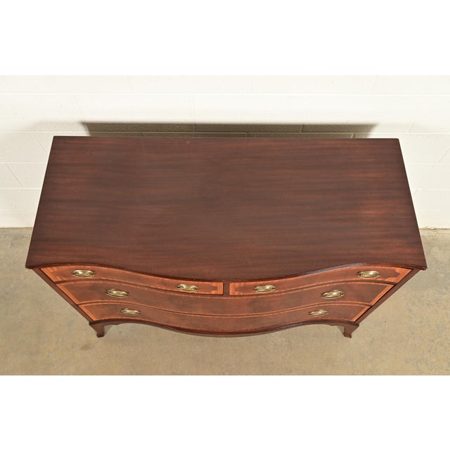 Antique Georgian Banded Flame Mahogany Chest of Drawers by Luce Furniture, Circa 1920s For Sale - Image 15 of 18