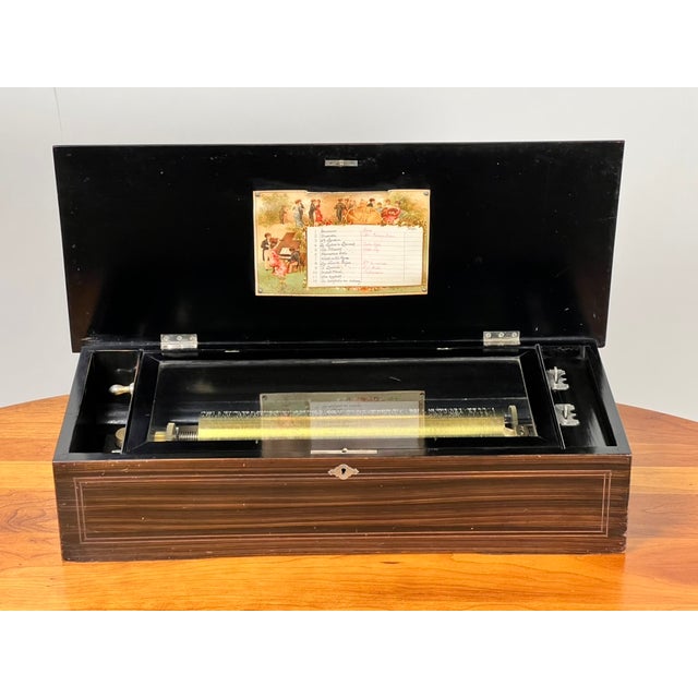 Victorian Antique Swiss 12 Tune Music Box C. Late 19th Century For Sale - Image 3 of 12