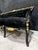 Gothic Black Velvet Sofa With Hand-Applied Gold Leaf Frame For Sale In Miami - Image 6 of 9