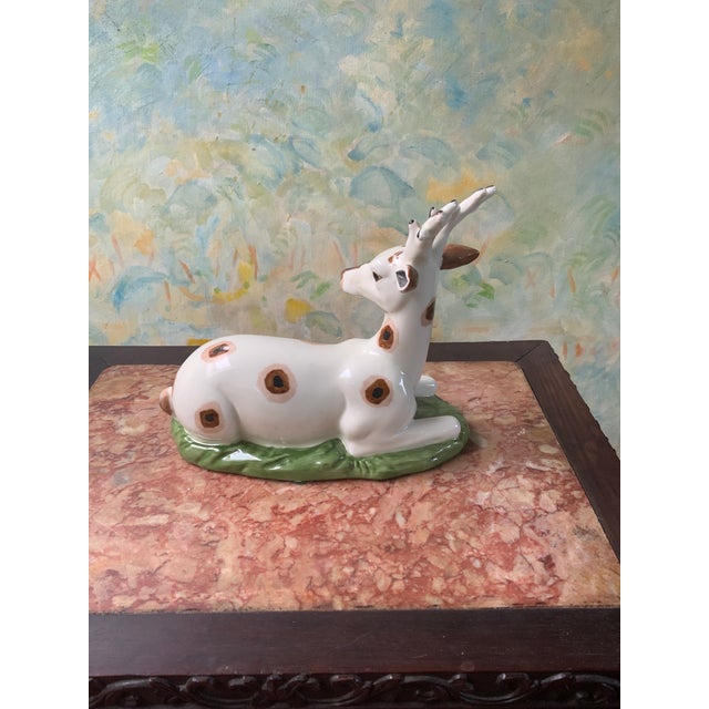 1980s 1980s Pair of Porcelain Recumbent Deer For Sale - Image 5 of 9