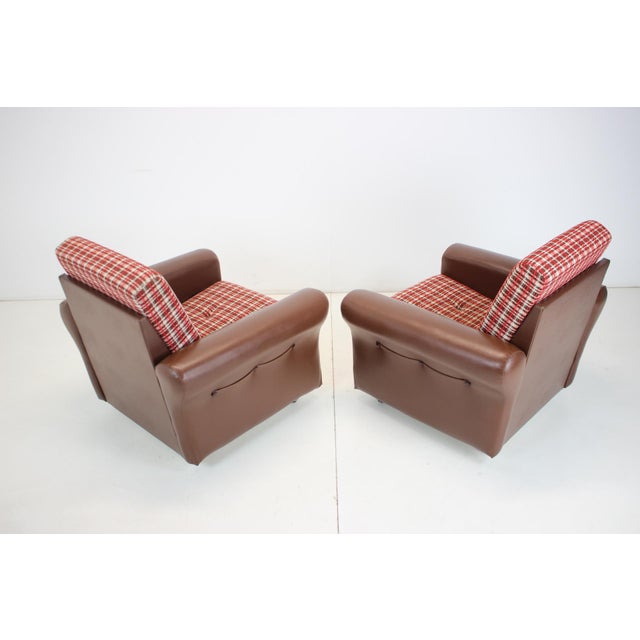 Brown Mid-Century Armchairs, Czechoslovakia,1960s, Set of 2 For Sale - Image 8 of 16