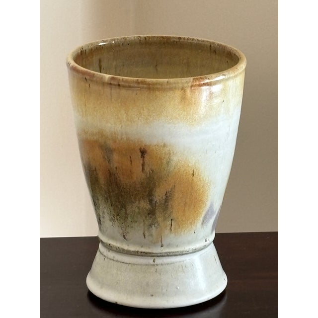 Contemporary Vintage Stoneware Studio Pottery Vase For Sale - Image 3 of 13