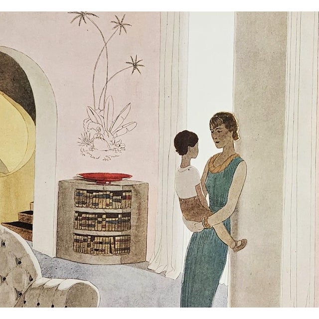 This is a RARE lithographs that dates to 1934. It is a French Art Deco lithograph print from a series called “Le Femme...