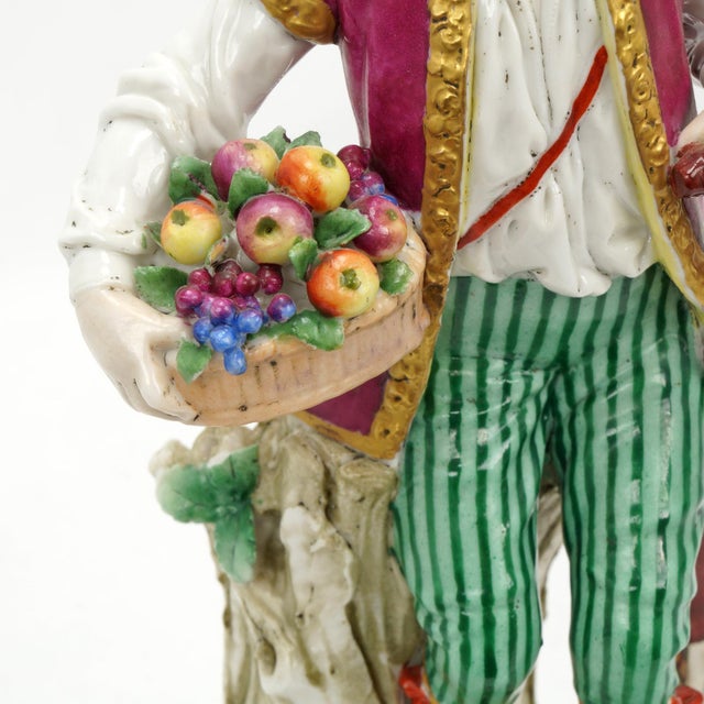 Vintage Capodimonte Italy Youth With Fruit Porcelain Figurine For Sale In Phoenix - Image 6 of 9