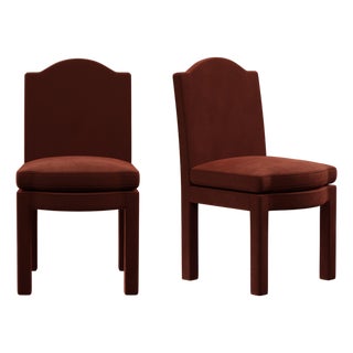 Cinnamon Velvet Leo Dining Chairs by Ceraudo, Set of 2 For Sale
