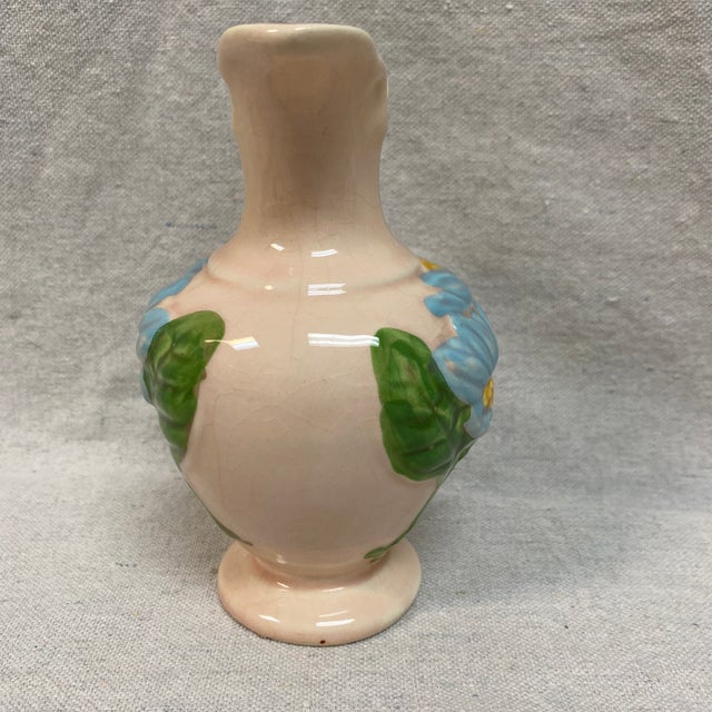 Mid-Century Modern Hull Art Pottery Blue Magnolia Vase For Sale - Image 3 of 12