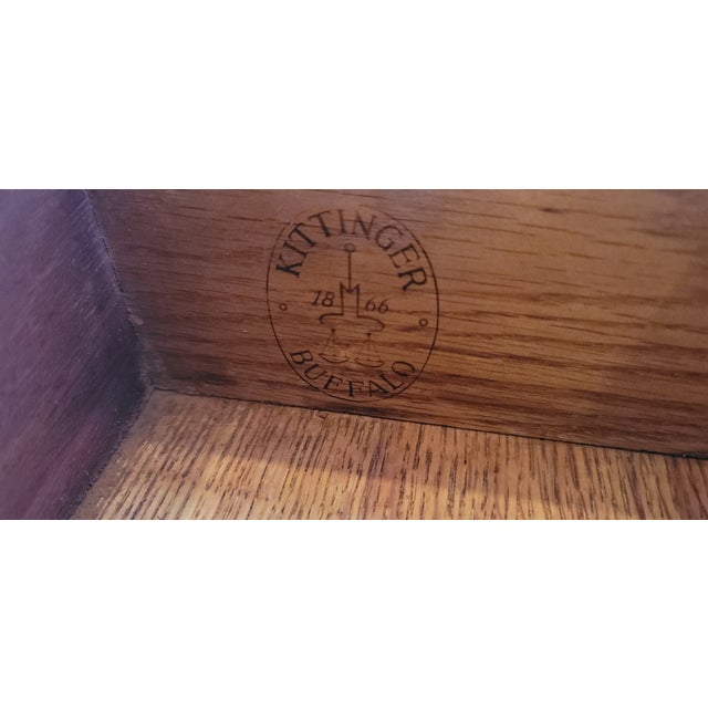 A Pair of 1950s Kittenger Mahogany Nightstands. Larger size great for todays beds. Each one has specific wood grains and...