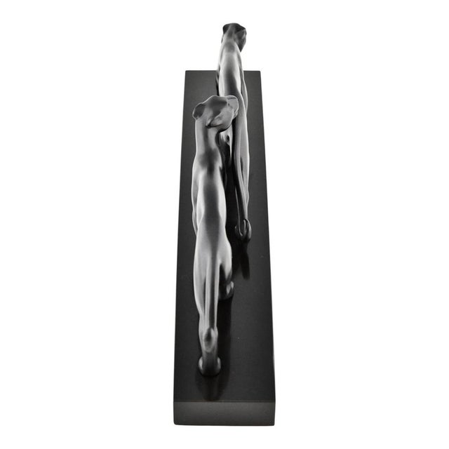 Luc Alliot, Art Deco Panthers Sculpture, 1930, Bronze on Marble Base For Sale - Image 6 of 13