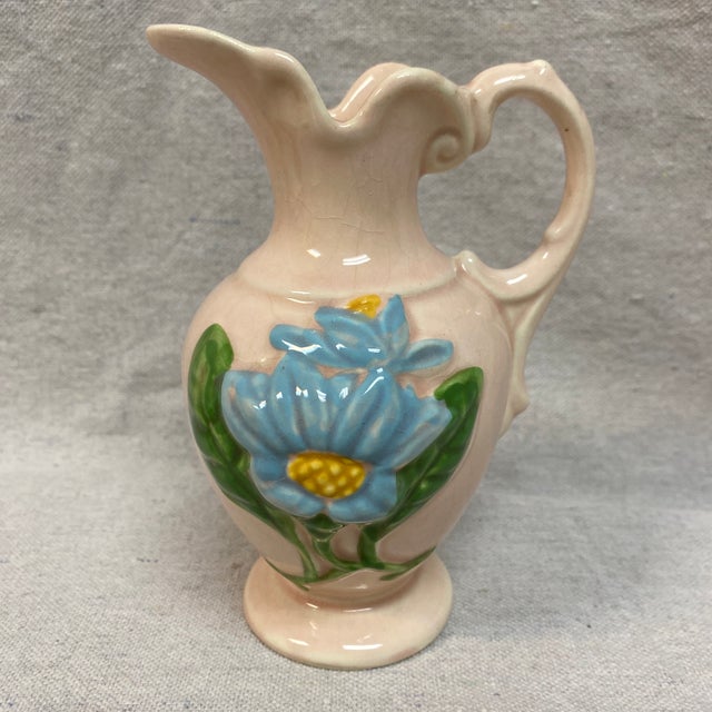 1940s Hull Art Pottery Blue Magnolia Vase For Sale - Image 5 of 12