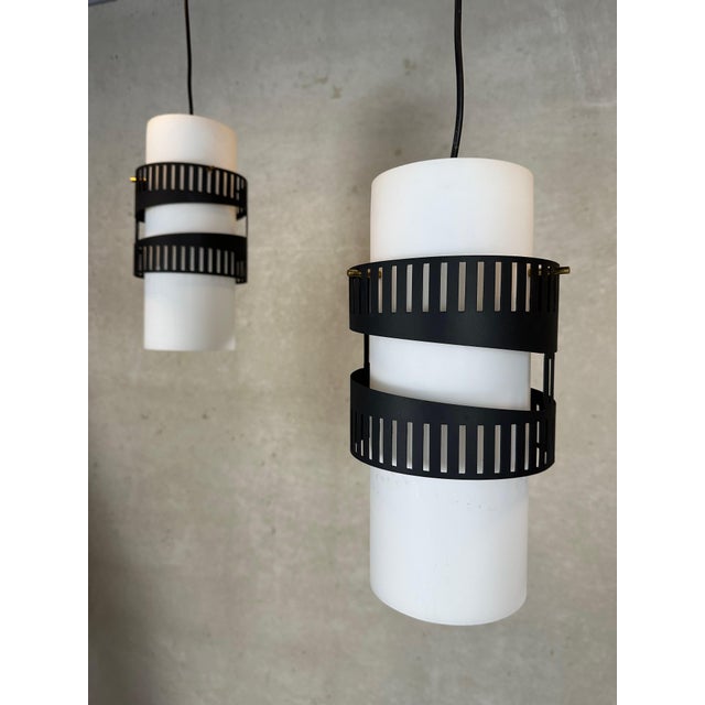 Vintage Opaline Design Hanging Lamps, Set of 2 For Sale - Image 5 of 14