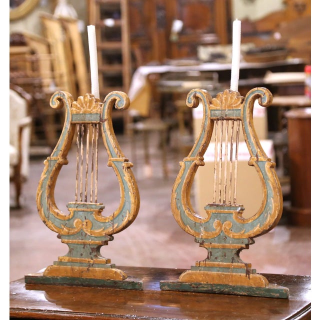 Add sculptural presence to a wall, console, or tabletop with this expressive pair of 18th-century Italian architectural...