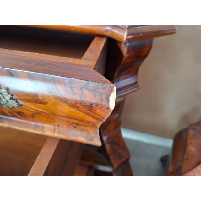 Vintage Dutch Baroque Triptych Drop-Leaf Cabinet and Inlaid Nightstands, 1920s, Set of 3 For Sale - Image 15 of 18