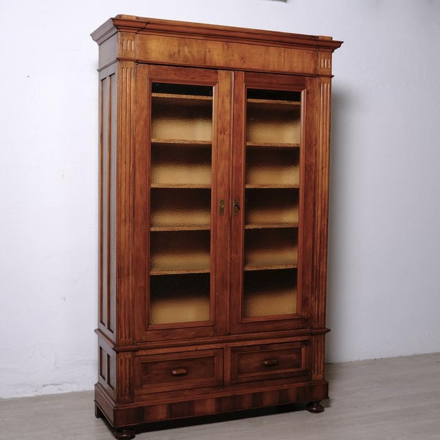 Antique Two-Door Wooden Display Bookcase, Italy, 1890s For Sale - Image 16 of 16