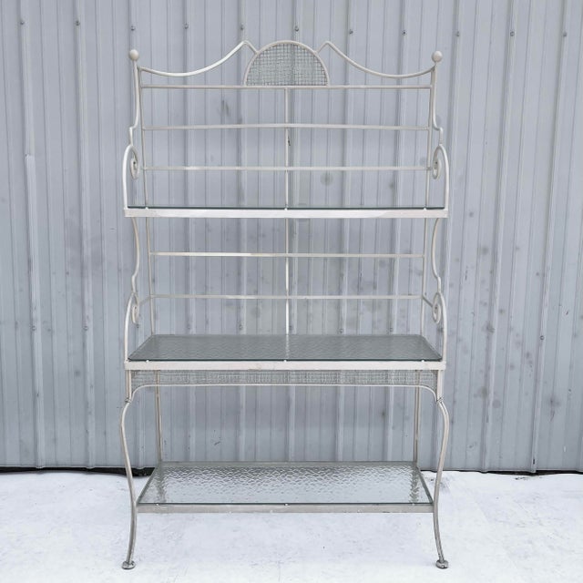 MidCentury Wrought Iron Bakers Rack by Russell Woodard Chairish