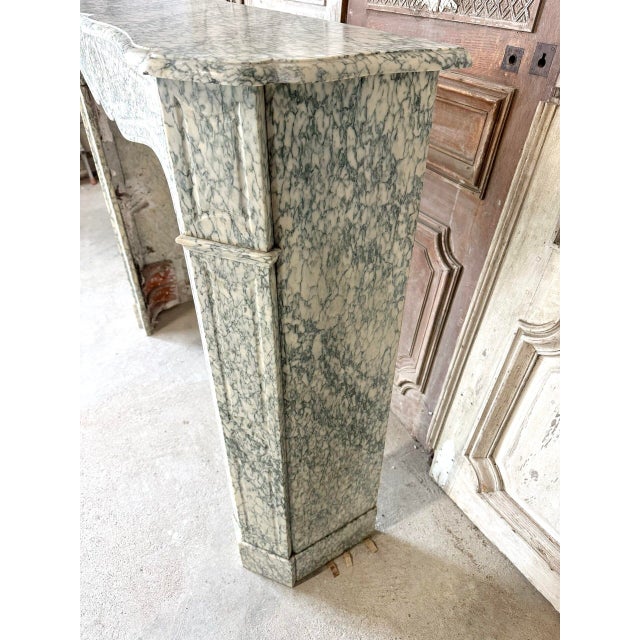 Green French Fireplace in Green Marble, 1900s For Sale - Image 8 of 11