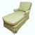 Custom Celadon Green Damask Upholstered Reading Chaise Lounge With Rolled Arms For Sale - Image 4 of 7