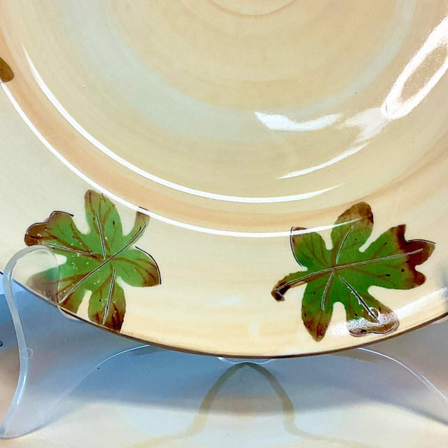 Rustic European 1990s Vintage Arts & Crafts Pottery Barn Harvest Dinner Plates - Set of 9, Thanksgiving For Sale - Image 3 of 9
