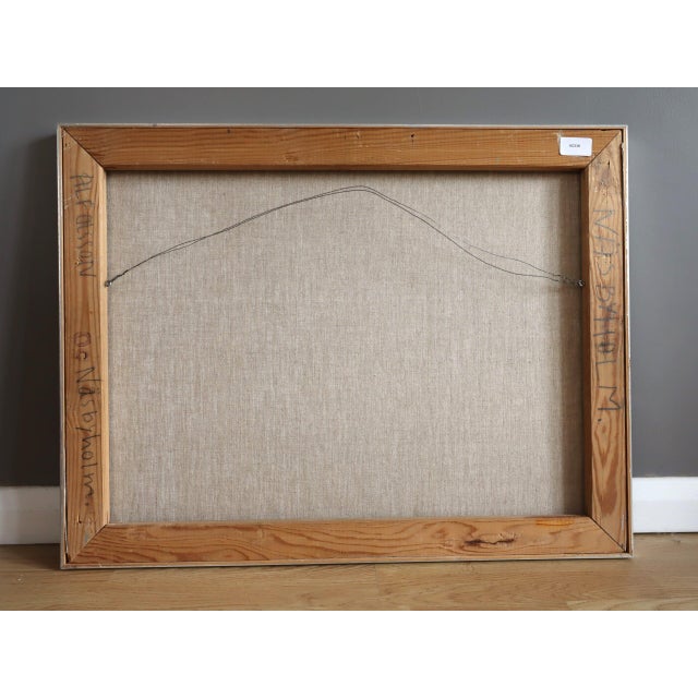 1991 'The Distance Between' Vintage Swedish Minimalist Original Landscape Oil Painting, Framed For Sale - Image 11 of 11