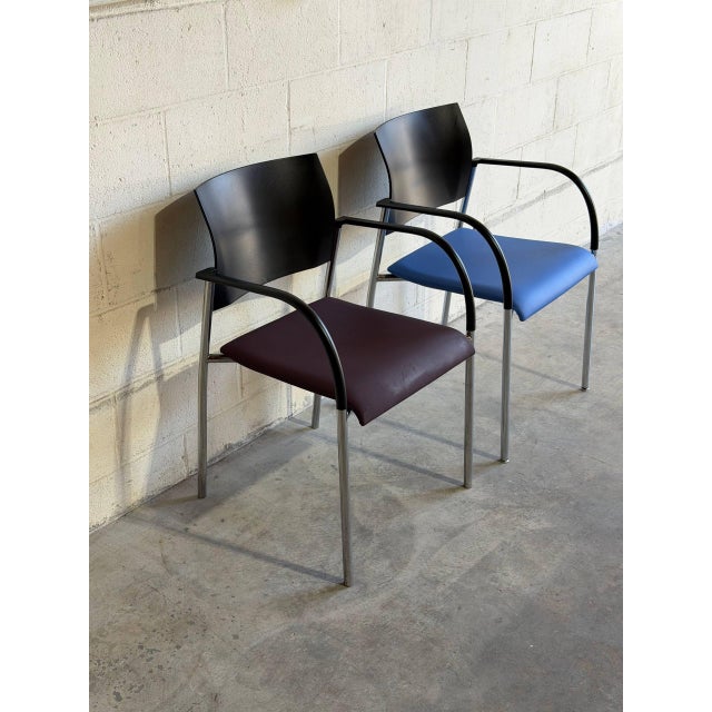 Postmodern Vintage Dutch Vas Emo Chairs by Krijn Hamelink Set of 2 Postmodern Armchairs For Sale - Image 3 of 9