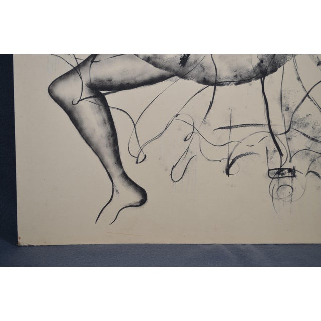 László Mindszenti, Figure, Ink on Paper on Cardboard, 1972 For Sale - Image 4 of 15