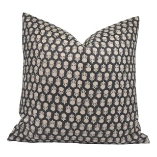 Fbdivine Bohemian Decorative Block Print Pillow Cover 16x16 Inch -Tulsi Buti For Sale
