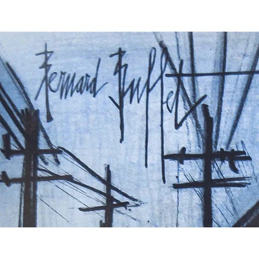 Modern Bernard Buffet (1928 - 1999 ) Original Lithograph | Custom Frame | Sign For Sale - Image 3 of 3